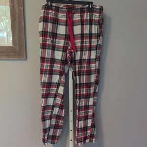 Old Navy Red and White Sweatpants with Elastic Waist